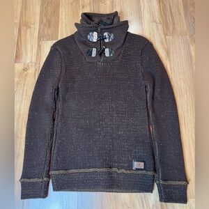 LCR Black Edition Mens Wear Collection Knit Sweater Large Brown Pullover Wool